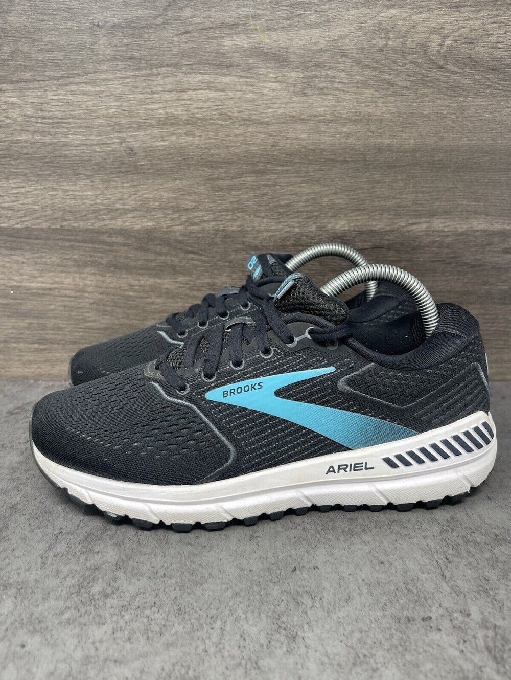 Brooks Ariel 20 Black Blue Womens Size 8.5 Wide D Running Walking Shoes